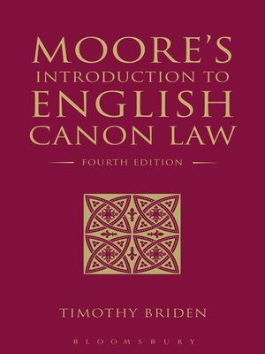 cover image of Moore's Introduction to English Canon Law